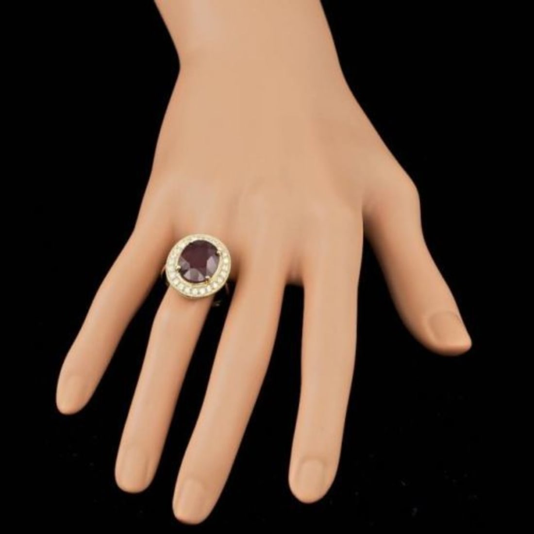 14K Yellow Gold 10.39ct Ruby and 0.92ct Diamond Ring - 4