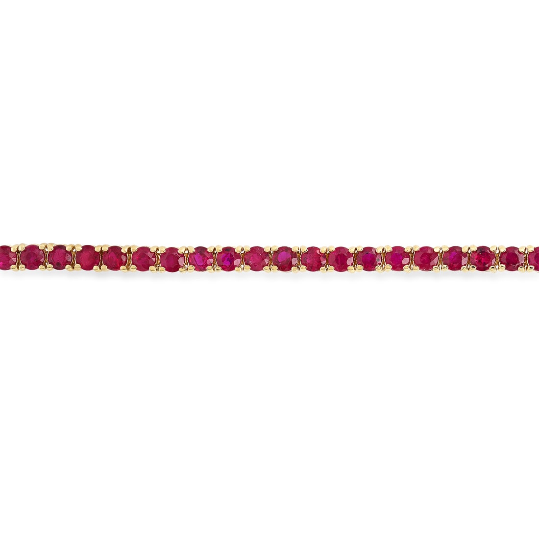 14K Yellow Gold with 4.82ct Ruby and 0.33ct Diamond Bracelet - 3