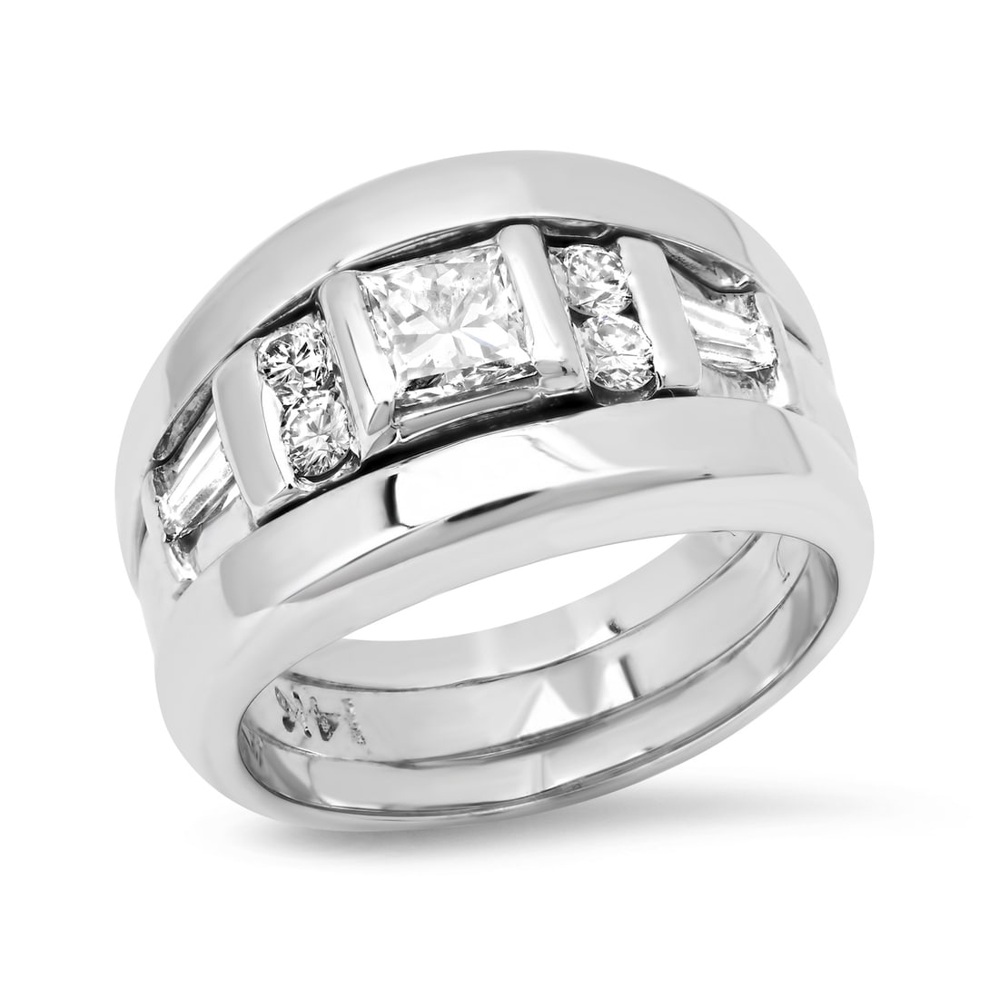 14K White Gold Setting with 0.75tcw Diamond Ladies Ring: Retail: $4,660.00 ****** 14K White Gold Setting with 0.75tcw Diamond Ladies Ring ****** Size: 6 / Metal: 14K White Gold / Total Item Weight: 10.0 Grams / Country Made: United States / / Main Stone: Di
