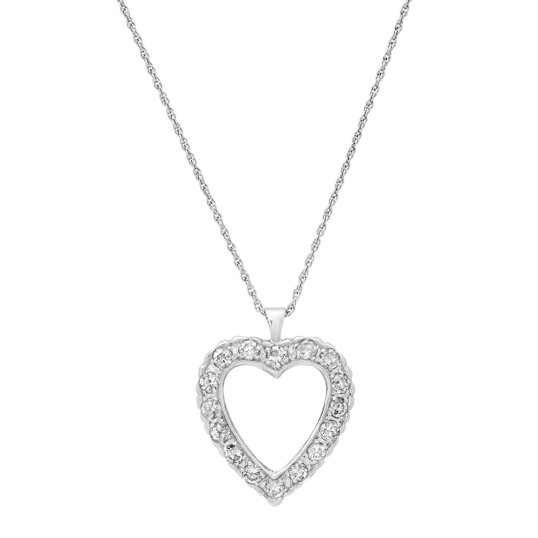 14K White Gold Setting with 2.3ct Diamond Heart" Pendant": Retail: $4,735.00 ****** 14K White Gold Setting with 2.3ct Diamond Heart" Pendant ****** Size: 18" / Metal: 14K White Gold / Total Item Weight: 4.0 Grams / Country Made: United States / / Main Stone: 