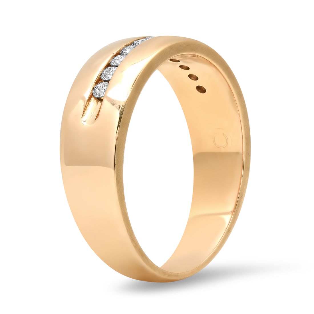 14K Yellow Gold Setting with 0.12ct Diamond Mens Ring - 2