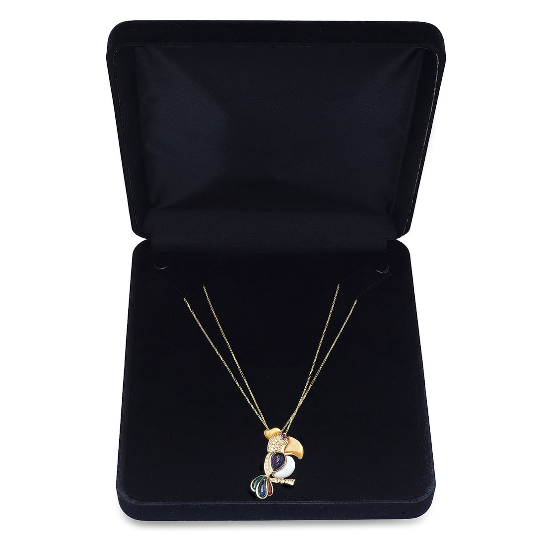 18K Yellow Gold Setting with 0.42ct Diamond, 0.10ct Ruby and Assorted Multi Colored Gemstone Pendant - 3