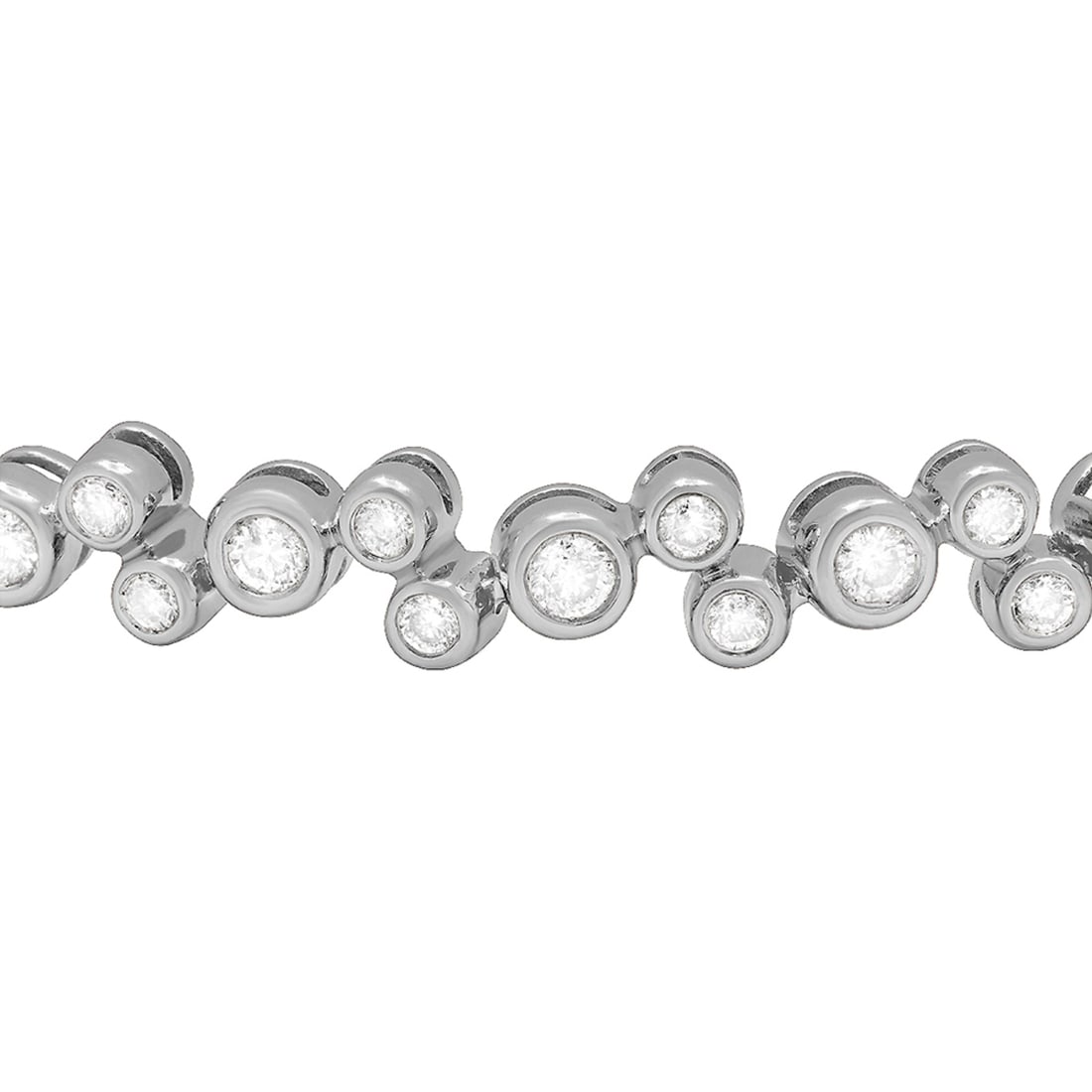 14k White Gold 3.42ct Diamond Bracelet - 2
