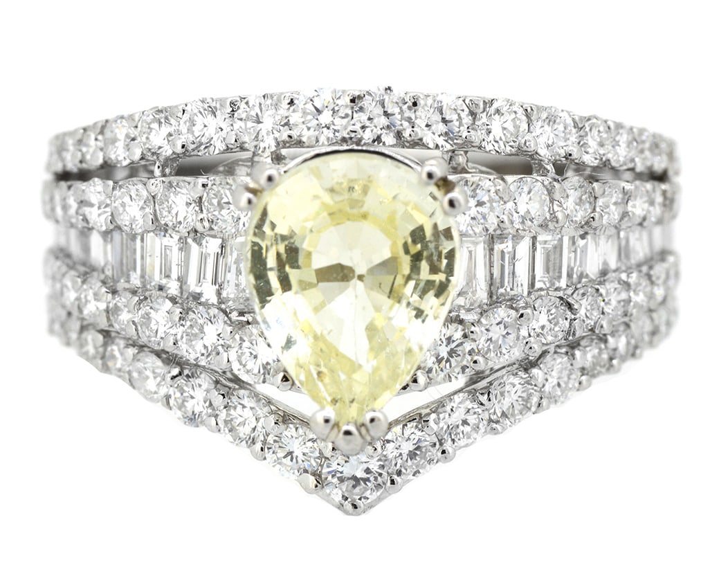 18K White Gold Ladies Ring with 2.28ct GIA Sapphire and 1.79ct tw Diamonds: Retail: $11,500.00 ****** 18K White Gold Ladies Ring with 2.28ct GIA Sapphire and 1.79ct tw Diamonds ****** Size: 6.5 / Metal: 18K White Gold / Total Item Weight: 6.4 Grams / Country Made: United Stat