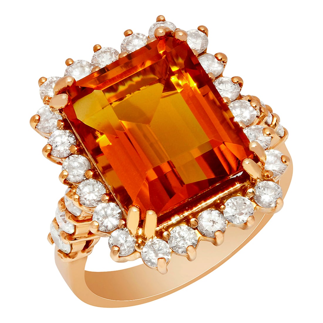 14k Rose Gold 7.89ct Citrine 1.40ct Diamond Ring: Retail: $7,760.00 ****** 14k Rose Gold 7.89ct Citrine 1.40ct Diamond Ring ****** Metal: 14K Rose Gold / Total Item Weight: 8.30 grams / Country Made: United States / / Main Stone: Citrine / Color: