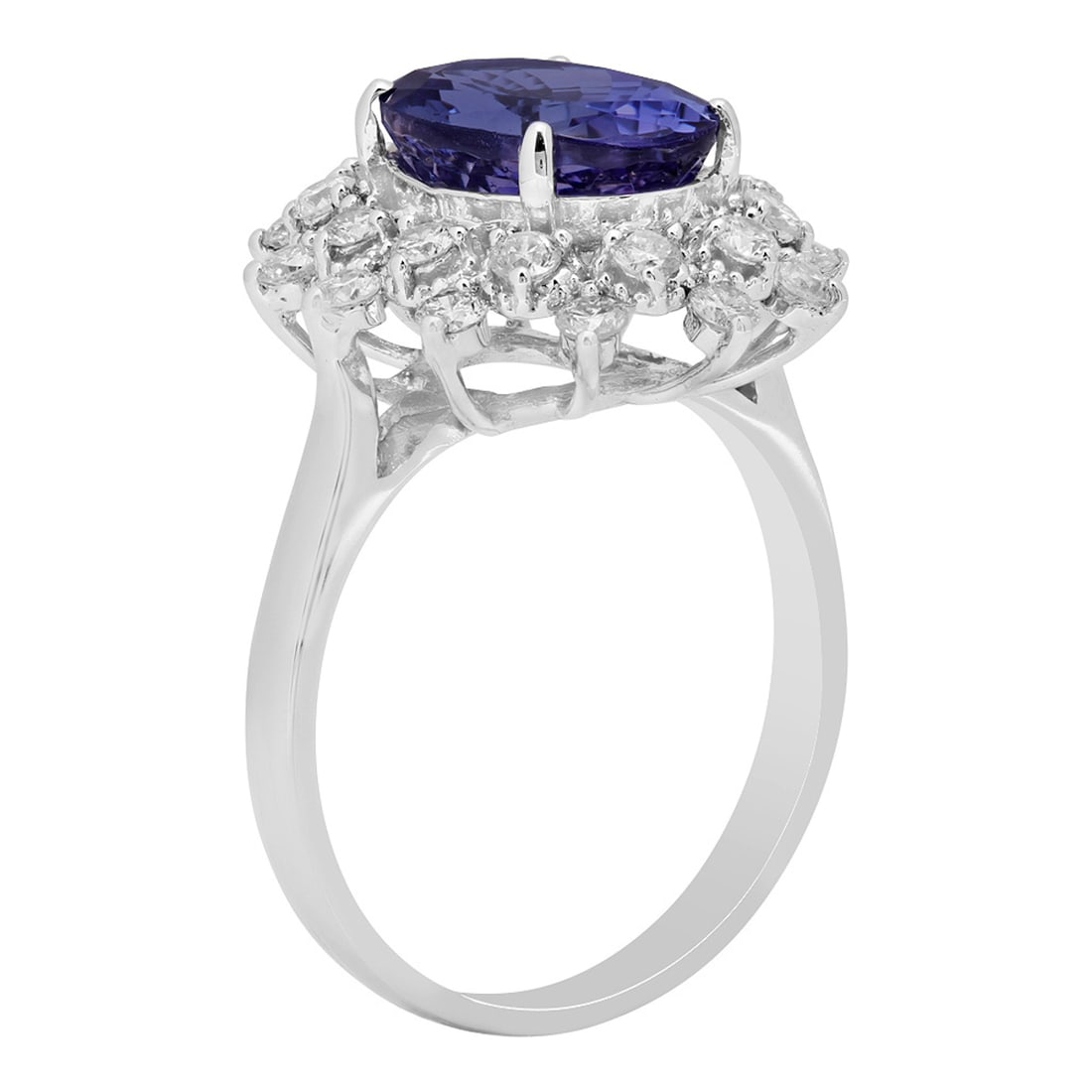 14k White Gold 3.32ct Tanzanite 0.72ct Diamond Ring - 2