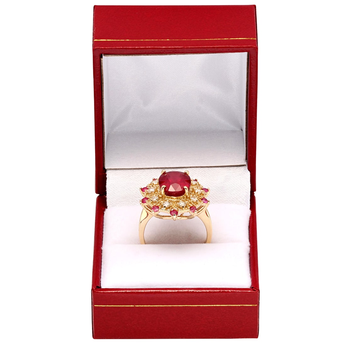 14k Yellow Gold 5.89ct & 0.53ct Ruby 0.42ct Diamond Ring - 4