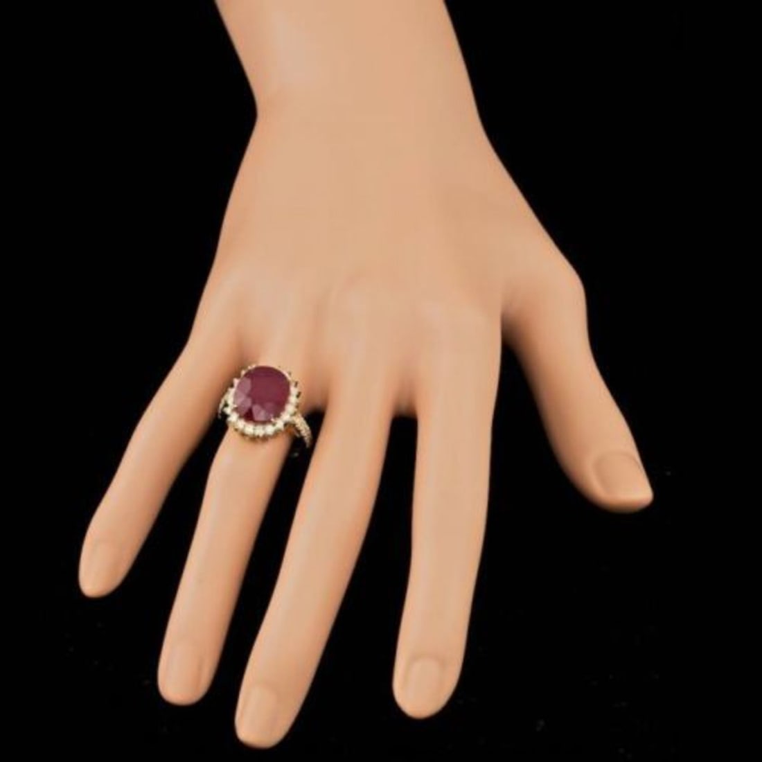 14K Yellow Gold 6.21ct Ruby and 0.88ct Diamond Ring - 4