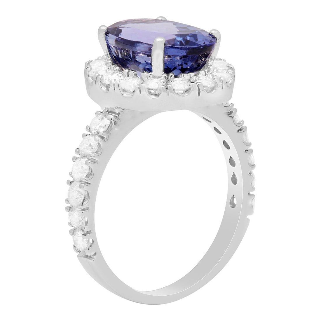14k White Gold 4.95ct Tanzanite 1.45ct Diamond Ring - 2