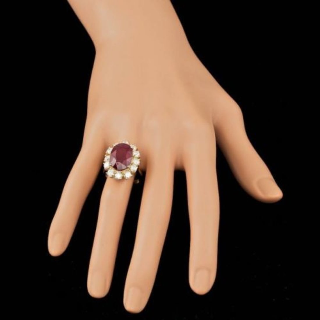 14K Yellow Gold 11.84ct Ruby and 2.42ct Diamond Ring - 4