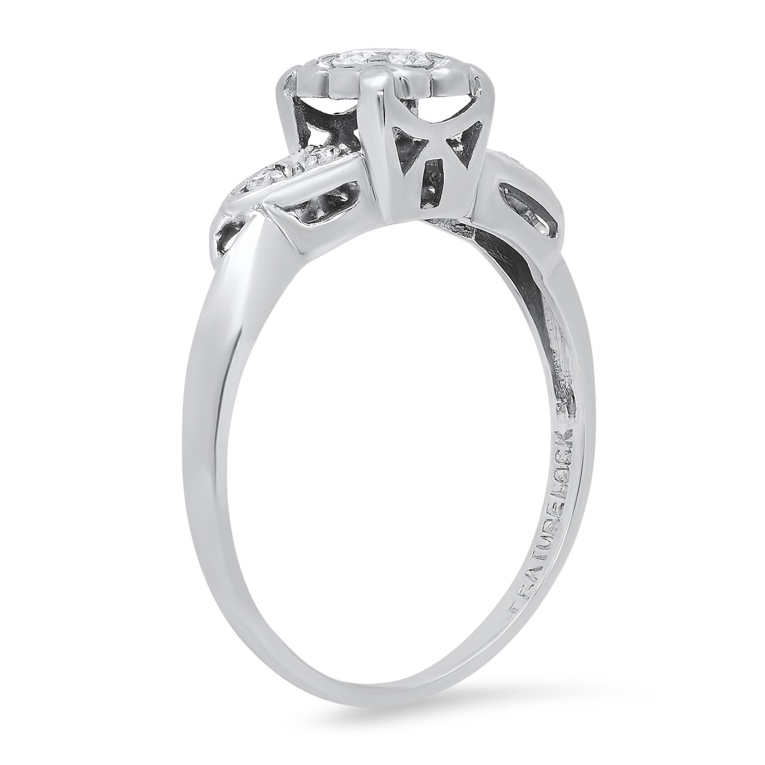 14K White Gold Setting with 0.31ct Diamond Ladies Ring - 2