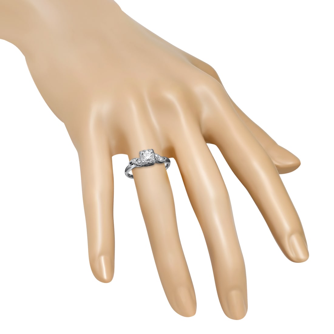 14K White Gold Setting with 0.31ct Diamond Ladies Ring - 3