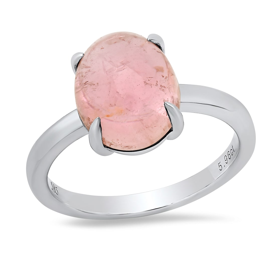 14K White Gold Setting with 5.96ct Tourmaline Ladies Ring: Retail: $3,744.00 ****** 14K White Gold Setting with 5.96ct Tourmaline Ladies Ring ****** Size: 8 (we offer free resizing to winning bidders) / Metal: 14K White Gold / Total Item Weight: 4.5 Grams / C