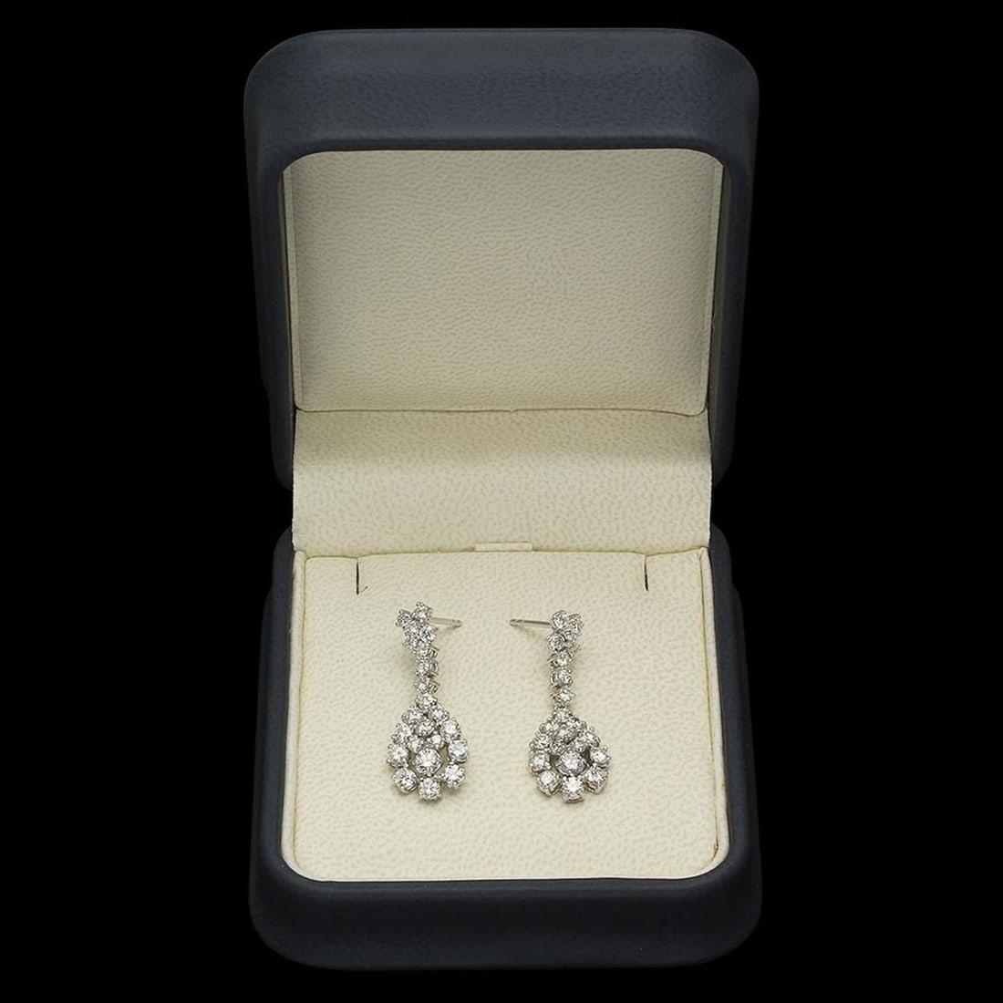 14K Gold 3.14ct Diamond Earrings - 2