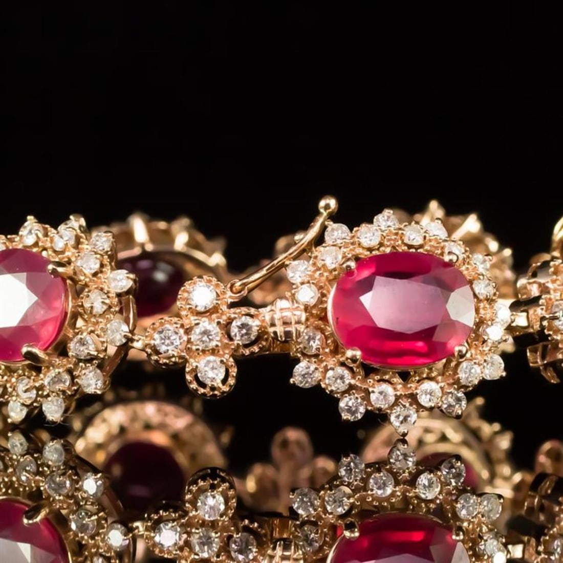 14K Gold 26.50ct Ruby 6.76ct Diamond Bracelet - 2