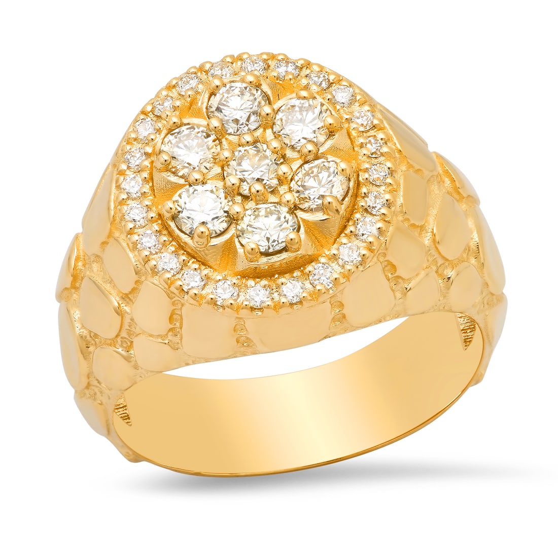 14K Yellow Gold and 1.15ct Diamond Mens Ring: Retail: $6,180.00 ****** 14K Yellow Gold and 1.15ct Diamond Mens Ring ****** Size: 10.5 (we offer free resizing to winning bidders) / Metal: 14K Yellow Gold / Total Item Weight: 12.9 Grams / Country M