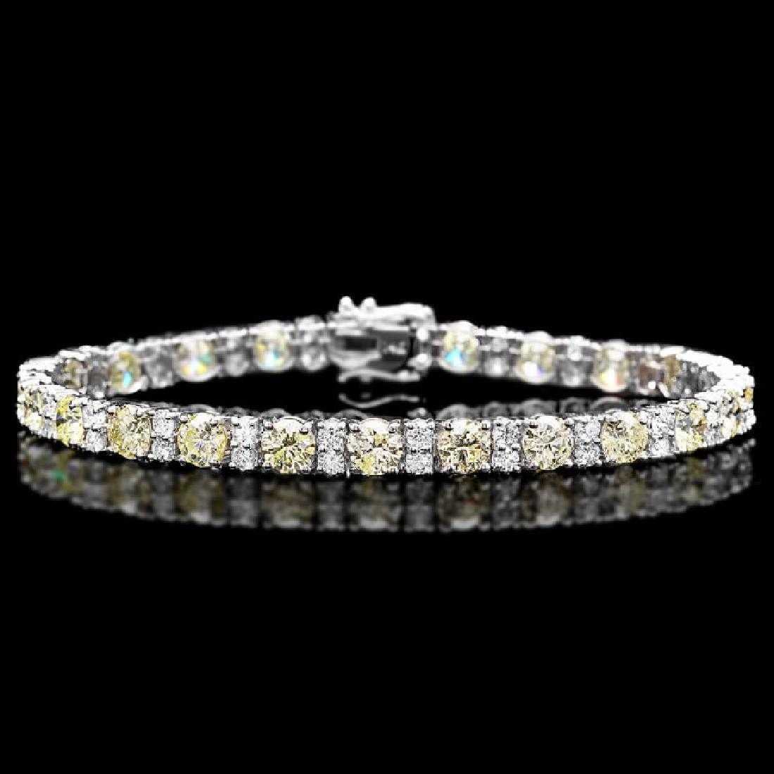 18K White Gold and 10.81ct Diamond Bracelet: Retail: $41,860.00 ****** 18K White Gold and 10.81ct Diamond Bracelet ****** Metal: 18K White Gold / Total Item Weight: 13.5 Grams / Country Made: United States / / Main Stone: Diamond / Color: Fancy 