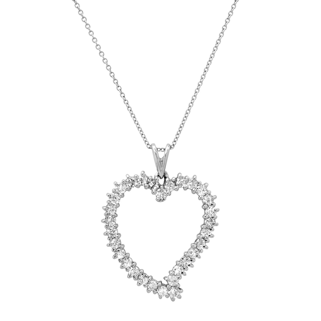18K White Gold Setting with 2.00ct Diamond Heart" Pendant": Retail: $6,160.00 ****** 18K White Gold Setting with 2.00ct Diamond Heart" Pendant ****** Size: 18" 14K White Gold Chain / Metal: 18K White Gold / Total Item Weight: 5.0 Grams / Country Made: United S