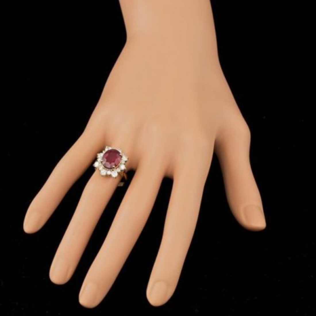 14K Yellow Gold 5.37ct Ruby and 1.36ct Diamond Ring - 4