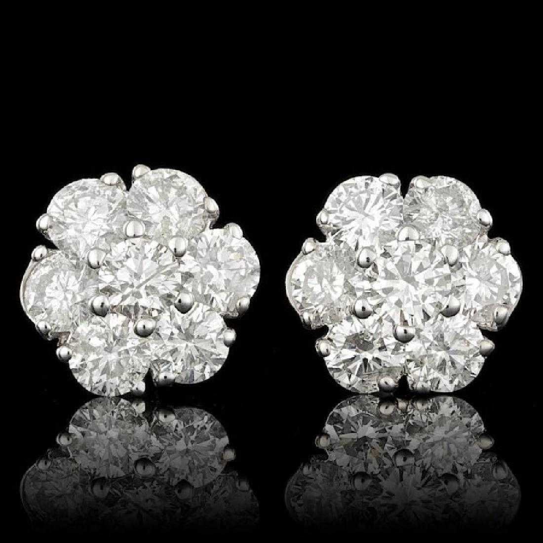 14K White Gold and 2.17ct Diamond Earrings: Retail: $11,600.00 ****** 14K White Gold and 2.17ct Diamond Earrings ****** Metal: 14K White Gold / Total Item Weight: 2.3 Grams / Country Made: United States / / Main Stone: Diamond / Carat Total Wei