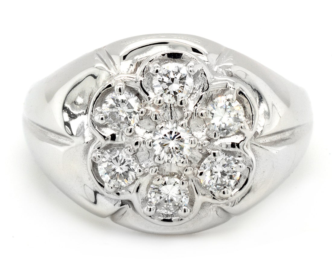 18K White Gold Ladies Ring with 0.91ct tw Diamonds: Retail: $7,500.00 ****** 18K White Gold Ladies Ring with 0.91ct tw Diamonds ****** Size: 6.5 / Metal: 18K White Gold / Total Item Weight: 11.5 Grams / Country Made: United States / / Main Stone: Diamo
