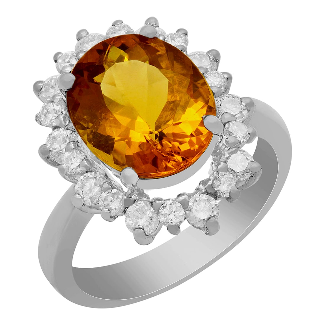 14k White Gold 4.10ct Yellow Beryl 0.97ct Diamond Ring: Retail: $6,745.00 ****** 14k White Gold 4.10ct Yellow Beryl 0.97ct Diamond Ring ****** Metal: 14K White Gold / Total Item Weight: 6.50 grams / Country Made: United States / / Main Stone: Yellow Beryl 
