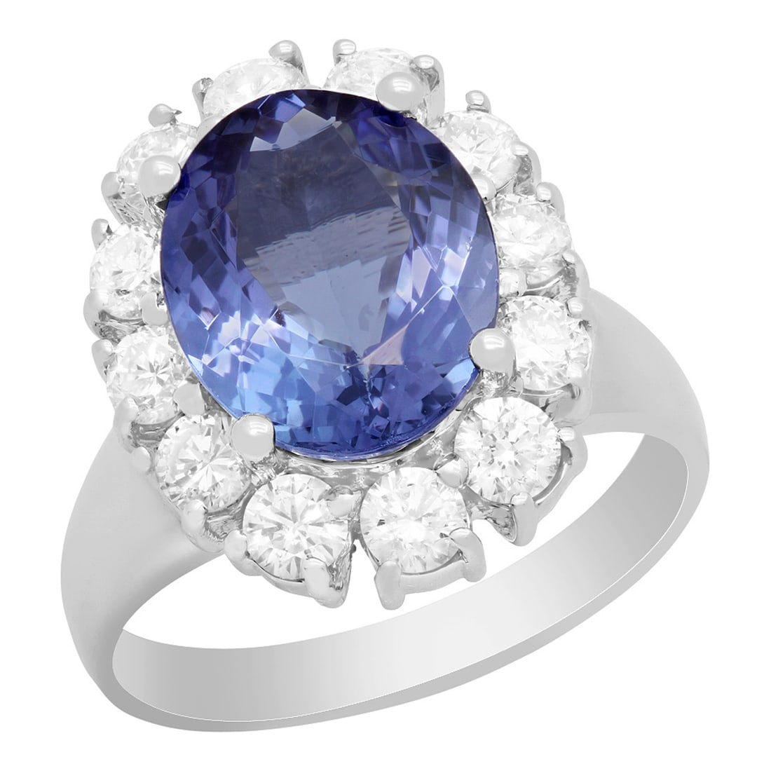 14k White Gold 3.87ct Tanzanite 1.39ct Diamond Ring: Retail: $8,515.00 ****** 14k White Gold 3.87ct Tanzanite 1.39ct Diamond Ring ****** Metal: 14K White Gold / Total Item Weight: 6.40 grams / Country Made: United States / / Main Stone: Tanzanite / Colo