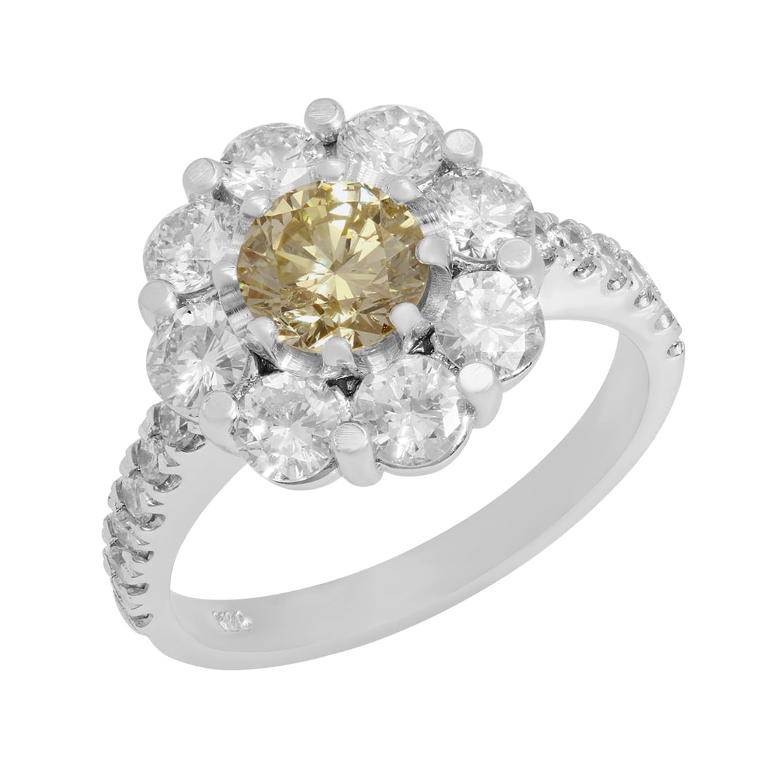 14k White Gold 0.85ct & 1.96ct Diamond Ring: Retail: $11,825.00 ****** 14k White Gold 0.85ct & 1.96ct Diamond Ring ****** Metal: 14K White Gold / Total Item Weight: 6.60 grams / Country Made: United States / / Main Stone: Diamond / Color: Light