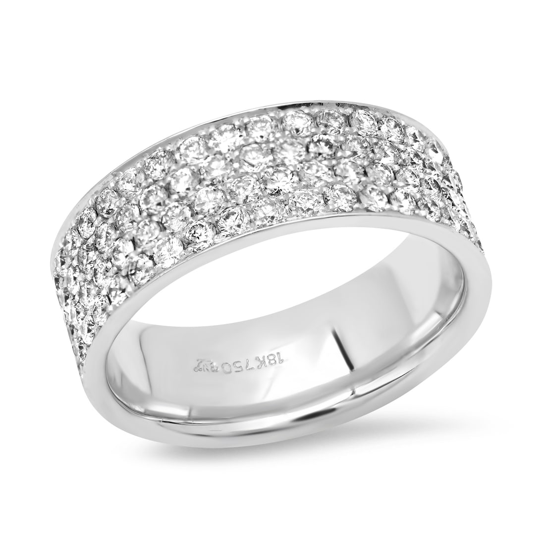 18K White Gold Setting with 2.49ct Diamond Ladies Band: Retail: $4,130.00 ****** 18K White Gold Setting with 2.49ct Diamond Ladies Band ****** Size: 6.5 / Metal: 18K White Gold / Total Item Weight: 6.2 Grams / Country Made: United States / / Main Stone: