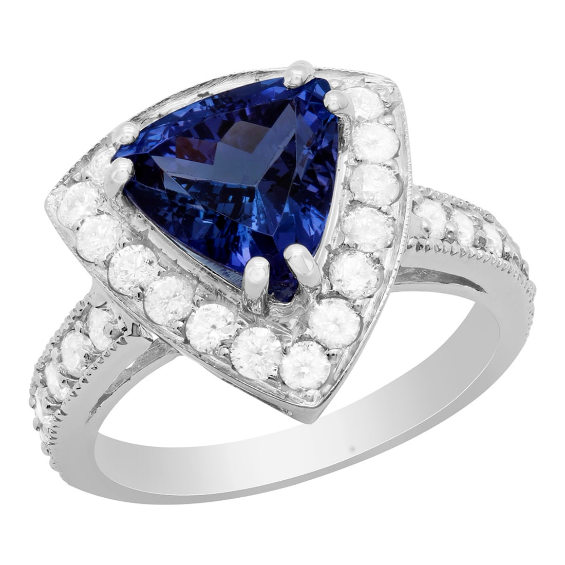 14k White Gold 2.75ct Tanzanite 1.01ct Diamond Ring: Retail: $6,050.00 ****** 14k White Gold 2.75ct Tanzanite 1.01ct Diamond Ring ****** Metal: 14K White Gold / Total Item Weight: 5.20 grams / Country Made: United States / / Main Stone: Tanzanite /
