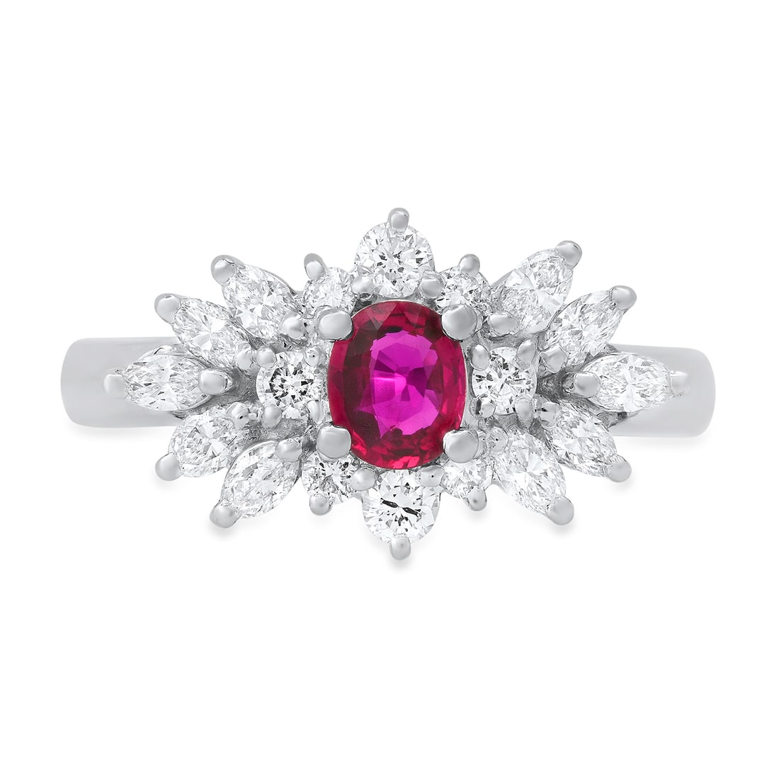 Platinum setting with .47ct Ruby and 0.79ct Diamond Ladies Ring - 2