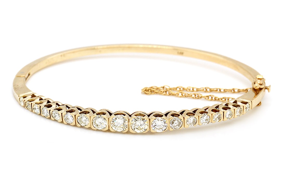 14K Yellow Gold Ladies Bracelet with 1.50tcw Diamonds (1 of 4)