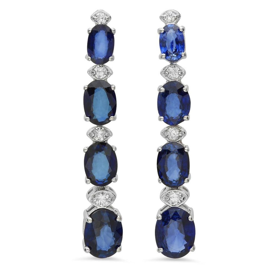 14K Gold 7.23ct Sapphire 0.27ct Diamond Earrings: Retail: $4,065.00 ****** 14K Gold 7.23ct Sapphire 0.27ct Diamond Earrings ****** Metal: 14K Solid Gold / Total Item Weight: 4.5 grams / Country Made: United States / / Main Stone: Sapphire / Color: Bl