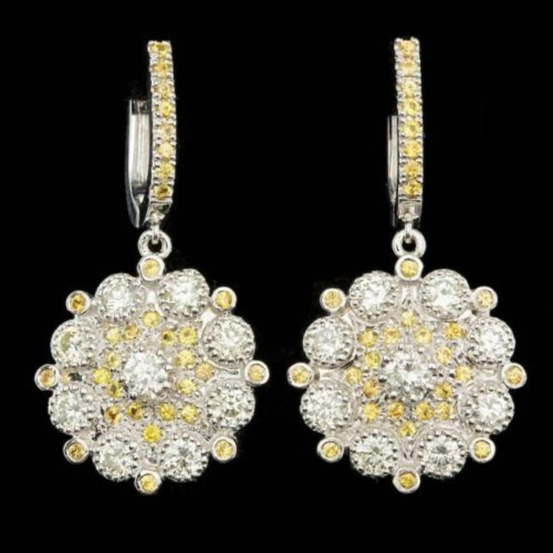 14k Gold 1.27ct Diamond 3.53ct Sapphire Earrings: Retail: $31,000.00 ****** 14k Gold 1.27ct Diamond 3.53ct Sapphire Earrings ****** Metal: 14k Solid White Gold / Total Item Weight: 13.5 grams / Country Made: United States / / Main Stone: Diamond / Co