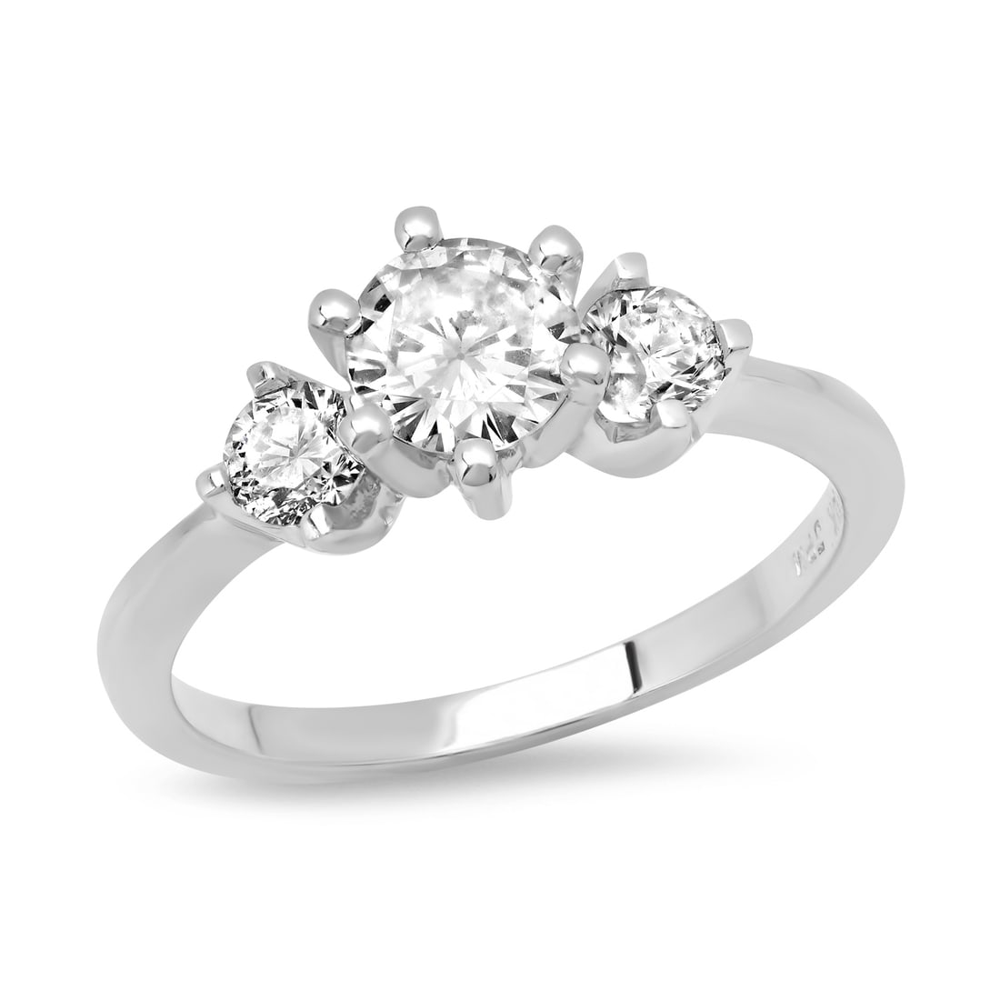 14K White Gold Setting with .58ct Center Diamond and .91tcw Ladies Ring: Retail: $4,360.00 ****** 14K White Gold Setting with .58ct Center Diamond and .91tcw Ladies Ring ****** Size: 7 (we offer free resizing to winning bidders) / Metal: 14K White Gold / Total Item Weight:
