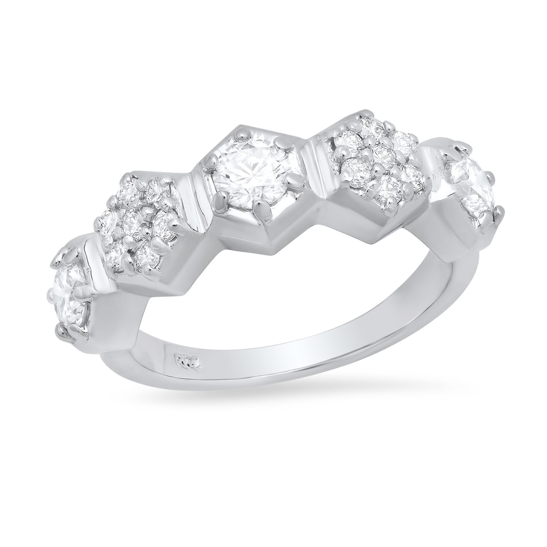 14K White Gold and 1.11ct Diamond Ring: Retail: $7,800.00 ****** 14K White Gold and 1.11ct Diamond Ring ****** Size: 7(we offer free resizing to winning bidders) / Metal: 14K White Gold / Total Item Weight: 4.5 Grams / Country Made: United