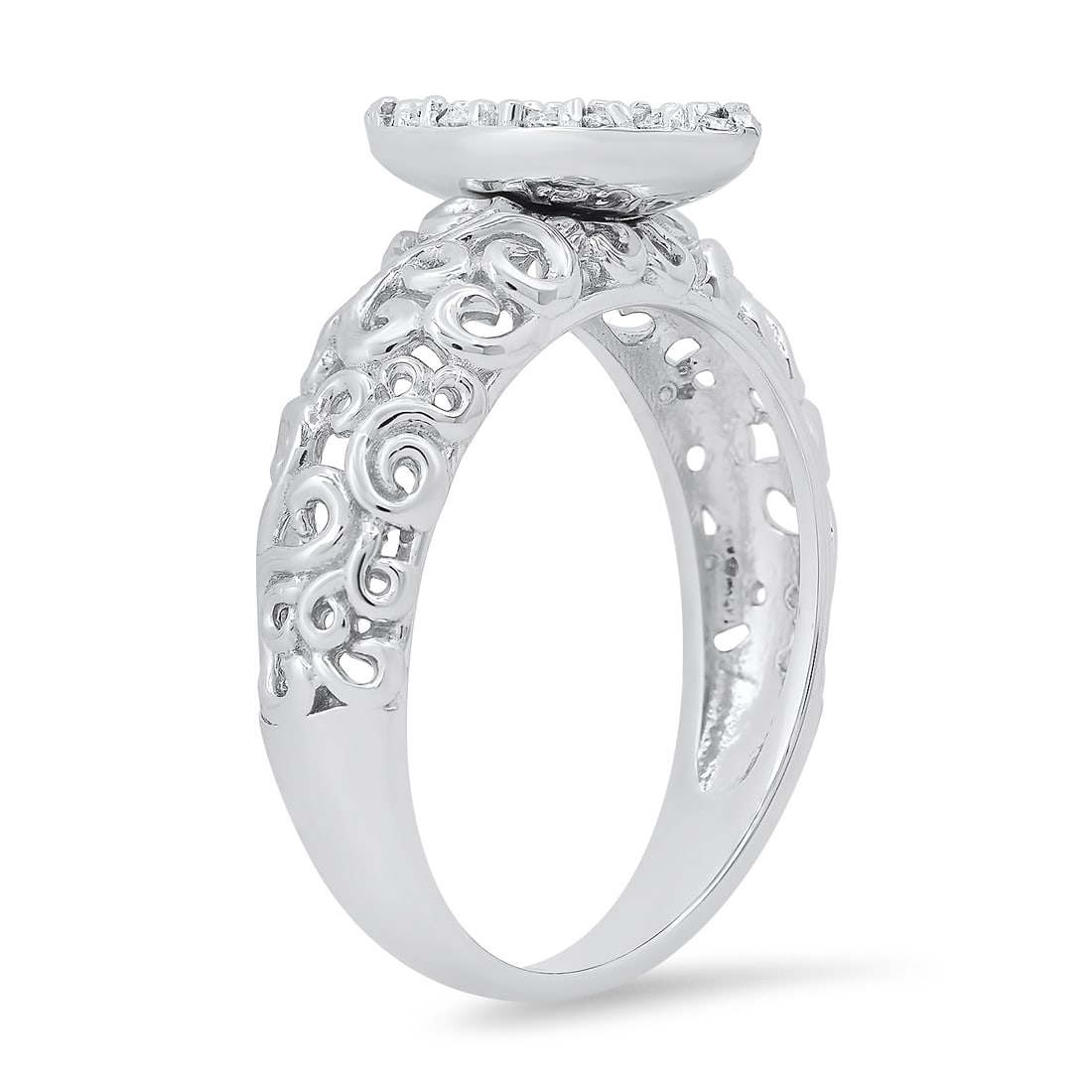 14K White Gold Setting with 0.43ct Diamond Ladies Ring - 2