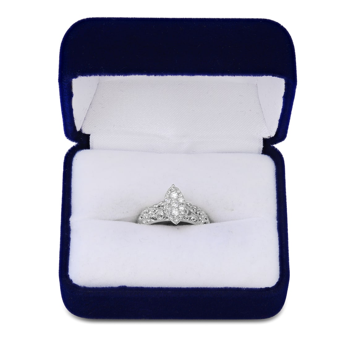 14K White Gold Setting with 0.43ct Diamond Ladies Ring - 4