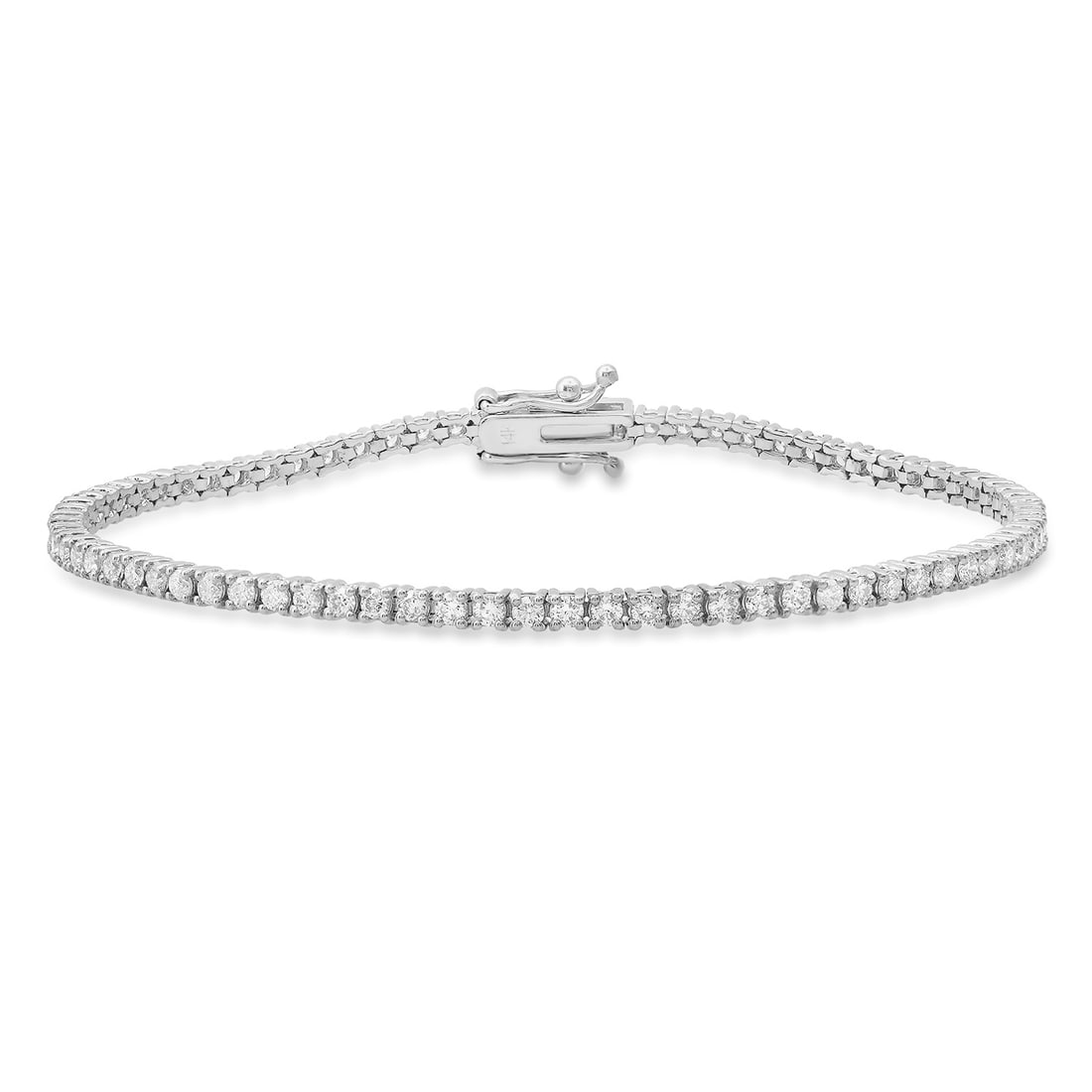 14K White Gold Setting with 2.55ct Diamond Tennis Bracelet: Retail: $12,385.00 ****** 14K White Gold Setting with 2.55ct Diamond Tennis Bracelet ****** Size: 7 / Metal: 14K White Gold / Total Item Weight: 5.9 Grams / Country Made: United States / / Main