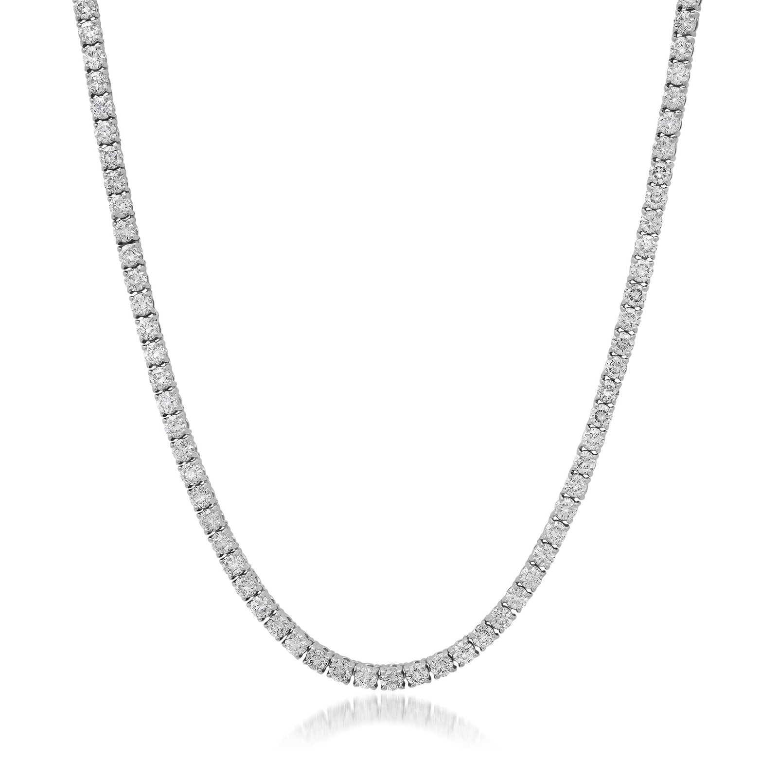14K White Gold Ladies Necklace with 10.71tcw Diamonds: Retail: $32,570.00 ****** 14K White Gold Ladies Necklace with 10.71tcw Diamonds ****** Size: 16 / Metal: 14K White Gold / Total Item Weight: 17.9 Grams / Country Made: United States / / Main Stone: