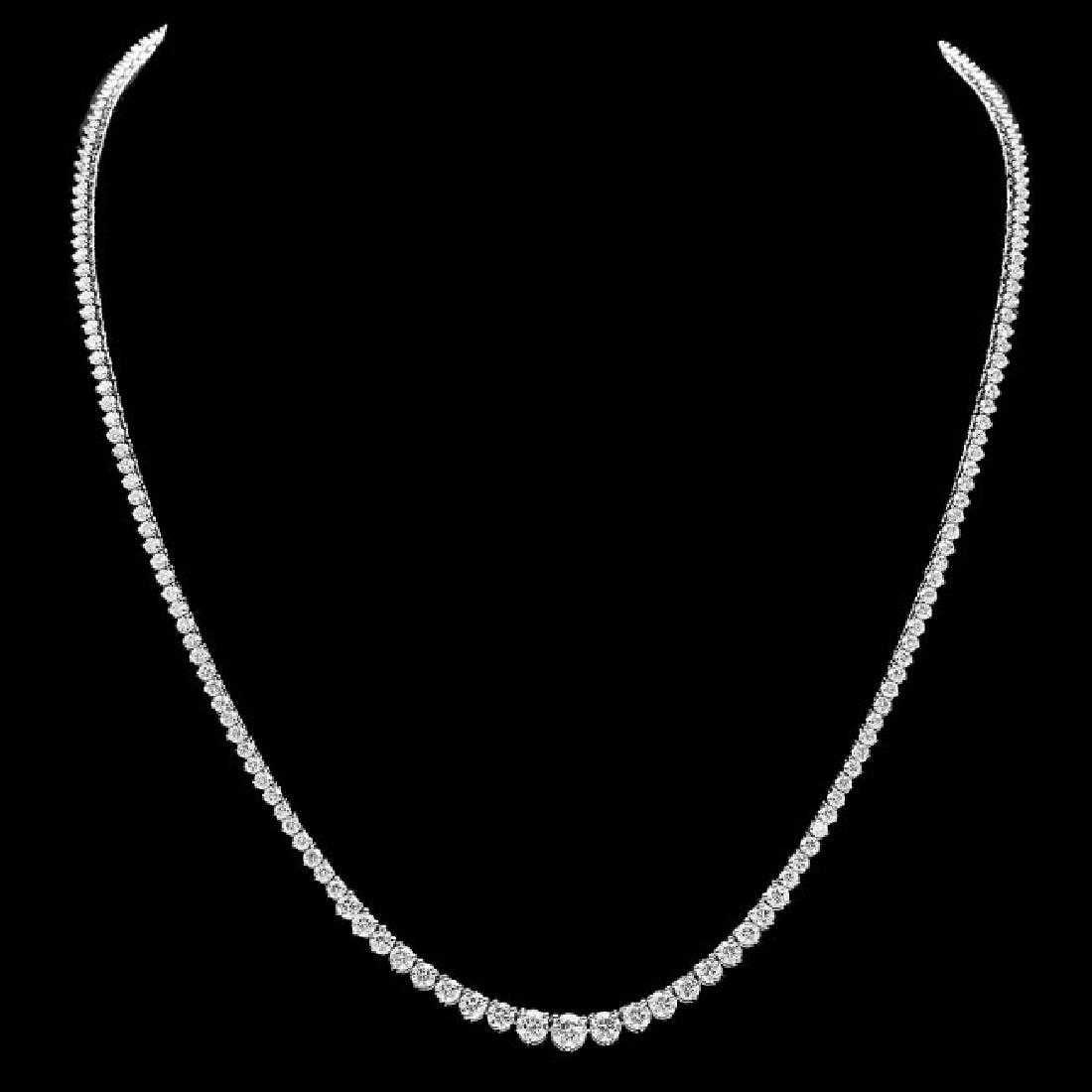 18K White Gold and 9.27ct Diamond Necklace: Retail: $24,615.00 ****** 18K White Gold and 9.27ct Diamond Necklace ****** Metal: 18K White Gold / Total Item Weight: 14.5 Grams / Country Made: United States / / Main Stone: Diamond / Carat Total