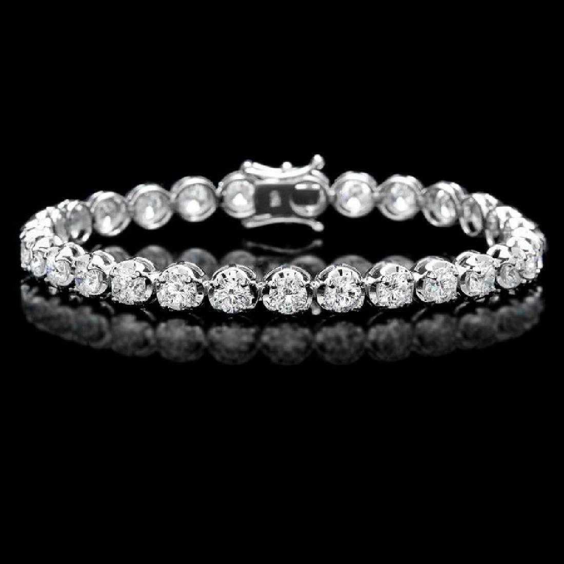 18K White Gold and 9.38ct Diamond Bracelet: Retail: $41,150.00 ****** 18K White Gold and 9.38ct Diamond Bracelet ****** Metal: 18K White Gold / Total Item Weight: 15.5 Grams / Country Made: United States / / Main Stone: Diamond / Carat Total