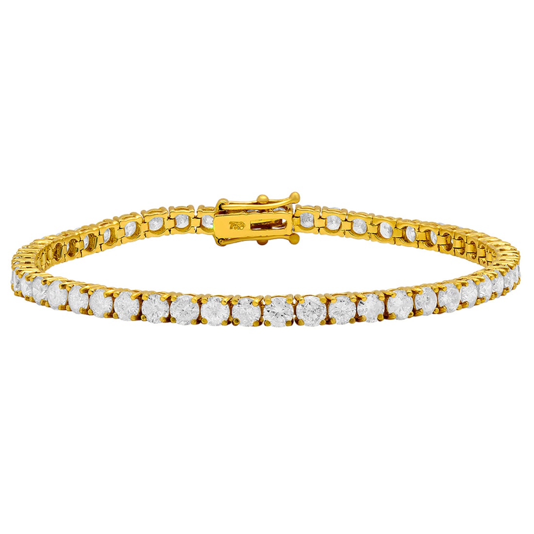 18k Yellow Gold 7.86ct Diamond Tennis Bracelet: Retail: $33,290.00 ****** 18k Yellow Gold 7.86ct Diamond Tennis Bracelet ****** Metal: 18K Yellow Gold / Total Item Weight: 12.10 grams / Country Made: United States / / Main Stone: Diamond / Color: N