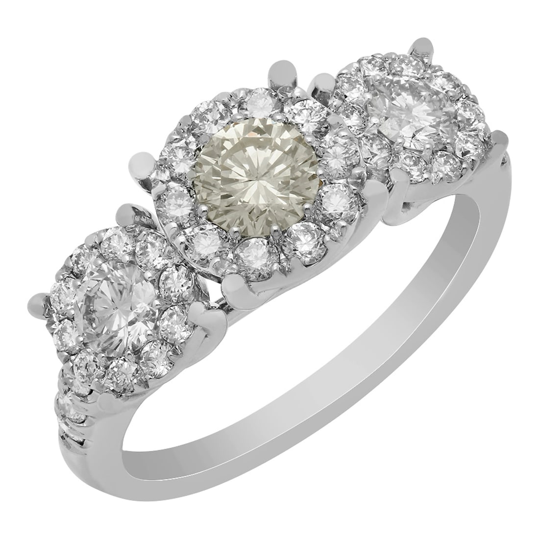 14k White Gold 0.45ct & 1.04ct Diamond Ring: Retail: $9,935.00 ****** 14k White Gold 0.45ct & 1.04ct Diamond Ring ****** Metal: 14K White Gold / Total Item Weight: 4.80 grams / Country Made: United States / / Main Stone: Diamond / Color: Light Y