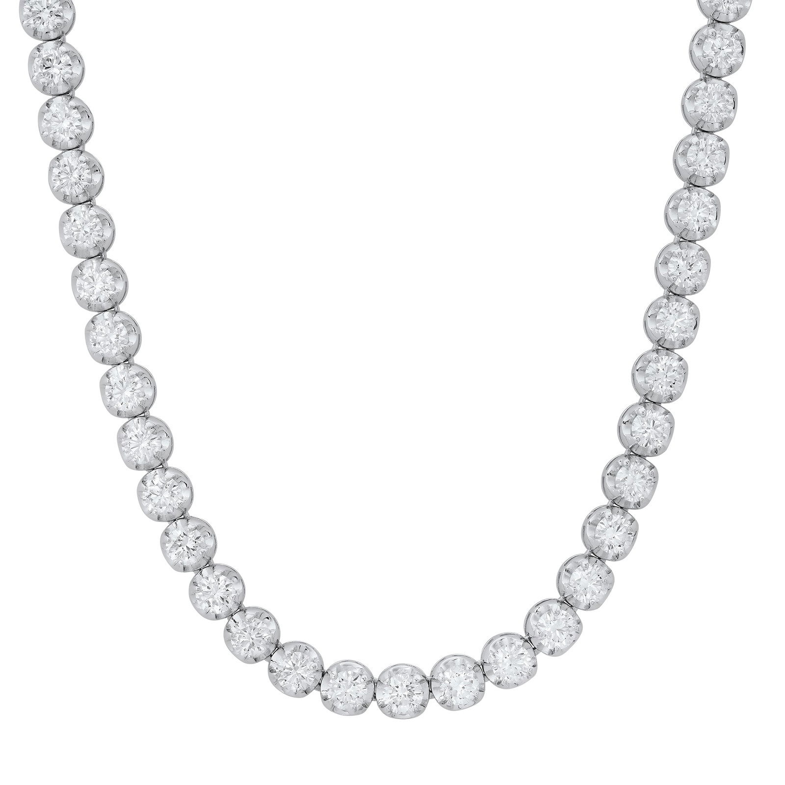 14K White Gold with 14.11ct Diamond Necklace: Retail: $65,430.00 ****** 14K White Gold with 14.11ct Diamond Necklace ****** Size: 16.5 / Metal: 14K White Gold / Total Item Weight: 20.0 Grams / Country Made: United States / / Main Stone: Diamond /