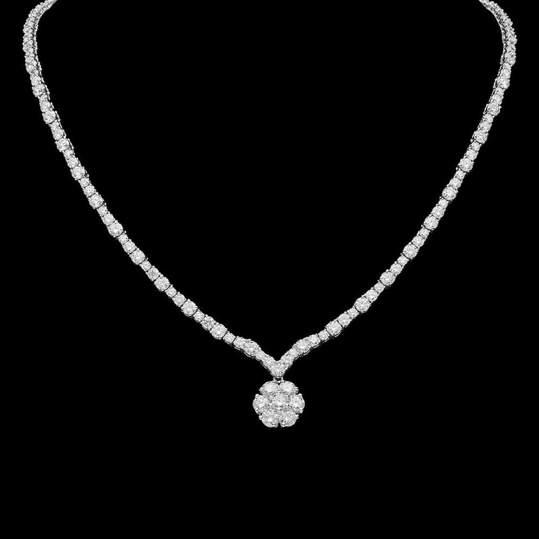 18K Gold 16.00ct Diamond Necklace: Retail: $60,930.00 ****** 18K Gold 16.00ct Diamond Necklace ****** Metal: 18K Solid Gold / Total Item Weight: 23.3 grams / Country Made: United States / / Main Stone: Diamond / Carat Total Weight: 16 