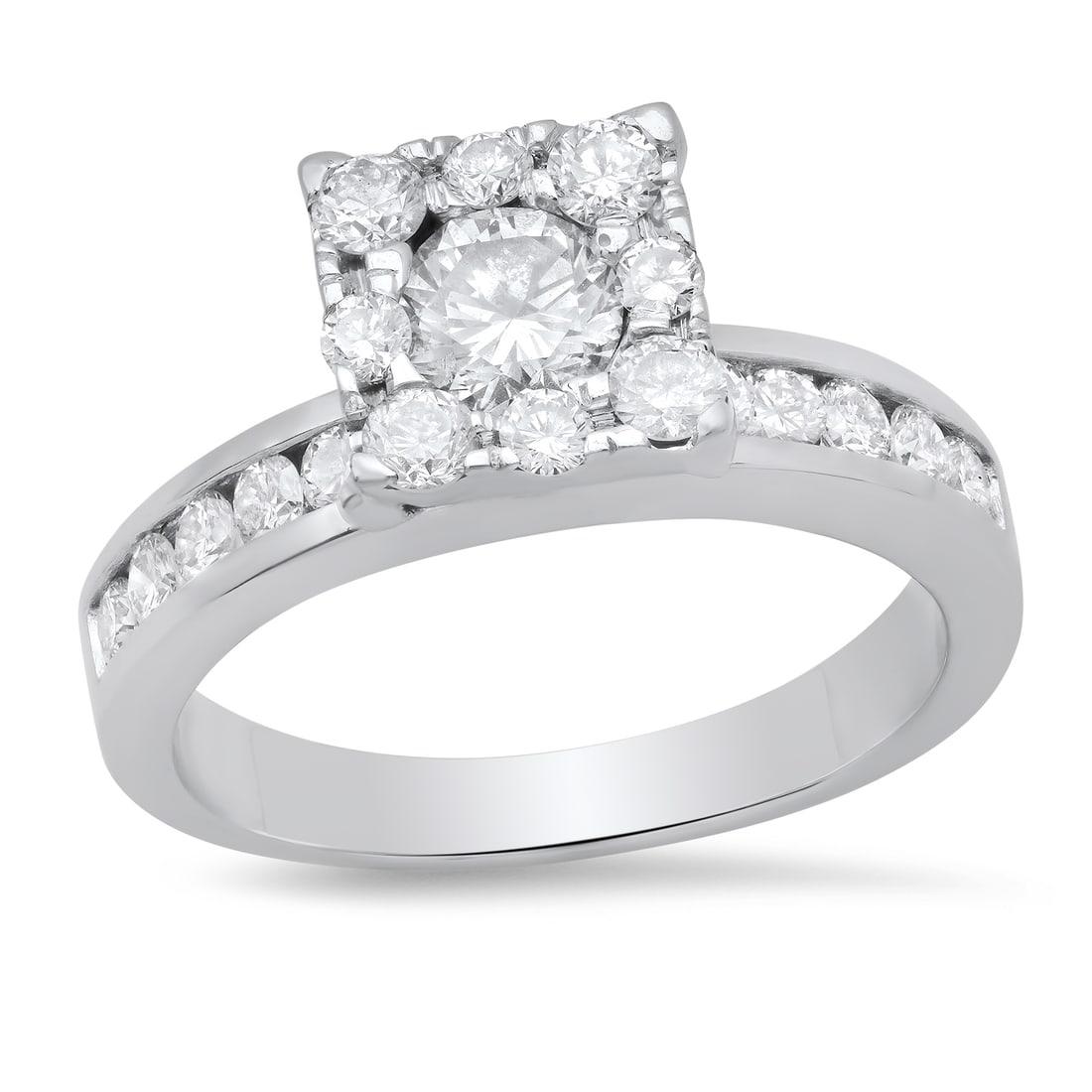 14K White Gold Setting with 0.35ct Center Diamond and 1.01tcw Diamond Ladies Ring: Retail: $4,352.00 ****** 14K White Gold Setting with 0.35ct Center Diamond and 1.01tcw Diamond Ladies Ring ****** Size: 6 (we offer free resizing to winning bidders) / Metal: 14K White Gold / Total