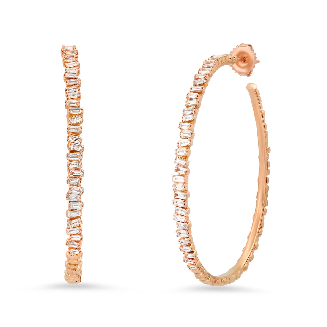 14K Rose Gold Setting with 3.41ct Diamond Earrings: Retail: $18,700.00 ****** 14K Rose Gold Setting with 3.41ct Diamond Earrings ****** Metal: 14K Rose Gold / Total Item Weight: 15.0 Grams / Country Made: United States / / Main Stone: Diamond / Carat T