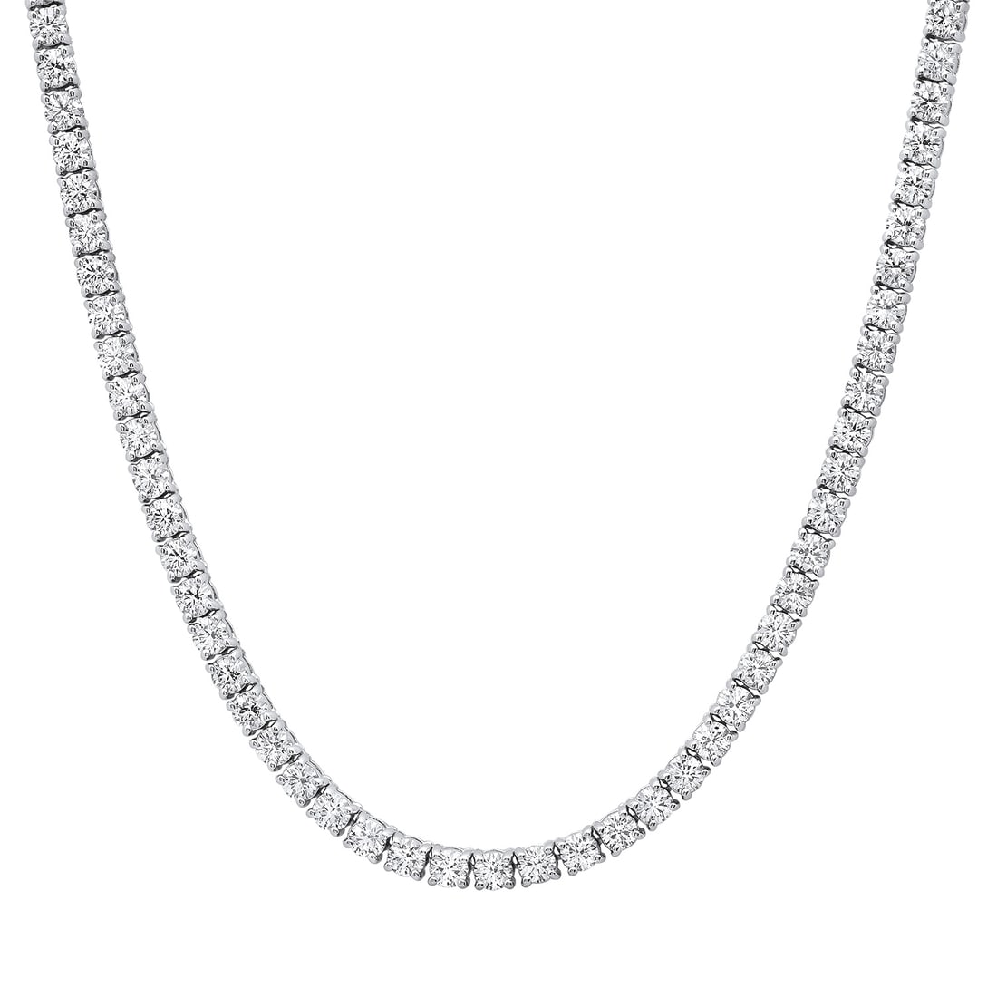 18K White Gold and 13.10ct Diamond Necklace: Retail: $49,780.00 ****** 18K White Gold and 13.10ct Diamond Necklace ****** Metal: 18K White Gold / Total Item Weight: 24.7 Grams / Country Made: United States / / Main Stone: Diamond / Carat Total