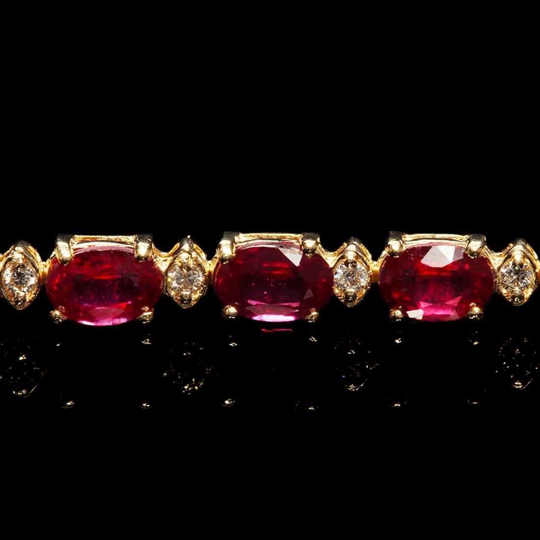 14k Yellow Gold 15.35ct Ruby 0.70ct Diamond Bracelet - 2